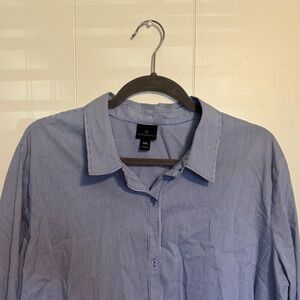 Worthington Light Blue striped Casual Button-Down Shirt XXL